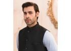 Coal Black Waistcoat for Men Shalwar Kameez