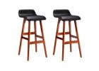 Artiss 2x Bar Stools Wooden Stool Black