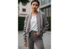 Grab the Grey Suede Bomber Jacket – Sleek Sophistication for Every Occasion