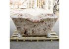 Solid Marble Bathtub with Clawfoot for Bathroom